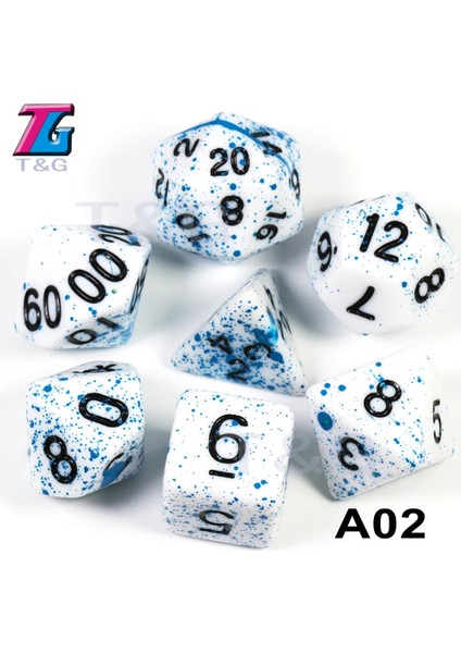 A02 Stili Çokyüzlü Zar Trpg Dnd Gameet D4 D6 D8 D10 D12 D20 Masa Oyunu Için Çok Taraflı (Yurt Dışından)