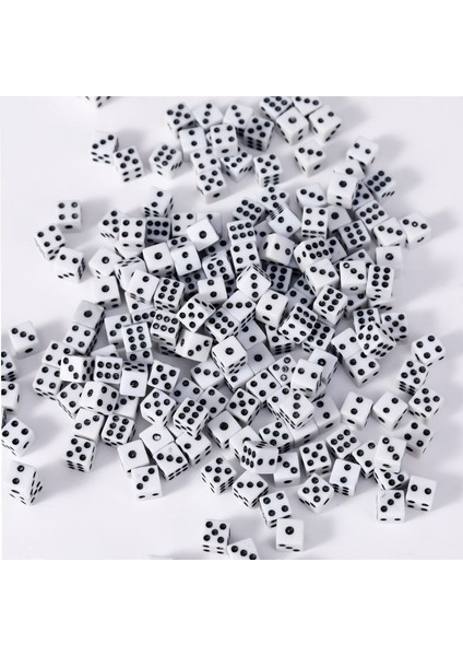 Beyaz Stil Çok Zar Renkleri Plastik Beyaz Oyun Zarı Standart Altı Taraflı Karar Veren Doğum Günü Partileri Masa Oyunu (Yurt Dışından)