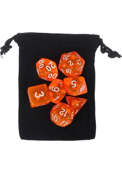Turuncu Tarzı Dnd Rpg Masa Oyunları Için D4 D6 D8 D10 D% D12 D20 Pouolors Sayıları ile Et Çokyüzlü Zar Seti (Yurt Dışından)