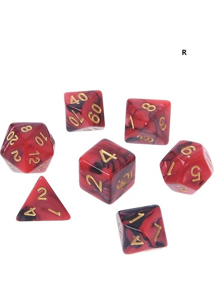 Kırmızı Stil Trpg Board Game Dungeons And Dragons D4-D20 Için Akrilik Çokyüzlü Zar (Yurt Dışından)
