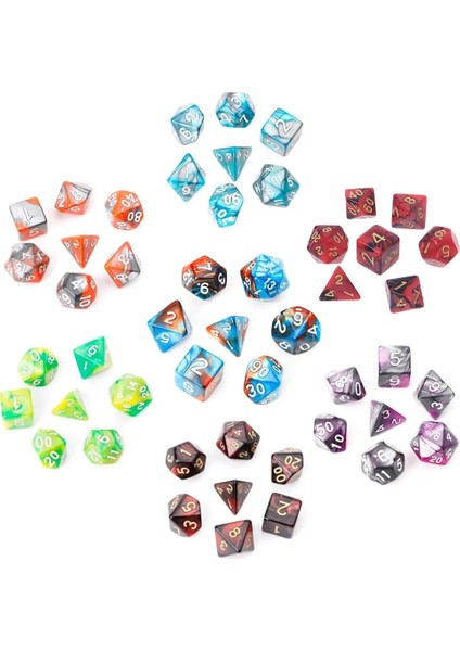 Kırmızı Stil Trpg Board Game Dungeons And Dragons D4-D20 Için Akrilik Çokyüzlü Zar (Yurt Dışından)