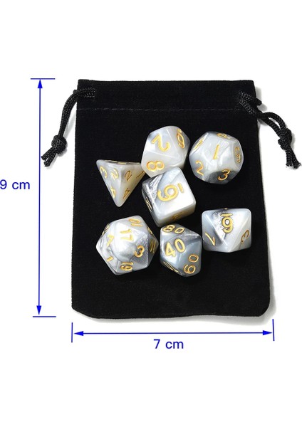 Meyve Yeşil Siyah Tarzı Siyah Kadife Kılıflı Rpg Oyunları Için Karışık Renkli Zar Seti D4 D6 D8 D10 D% D12 D20 (Yurt Dışından) indirimleri