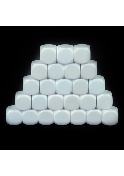 Ack Yeni Akrilik Beyaz Boş Zar Öğretim Sahne Oyun Aksesuarları Matematiksel Araçlar Yuvarlak Köşe (Yurt Dışından)