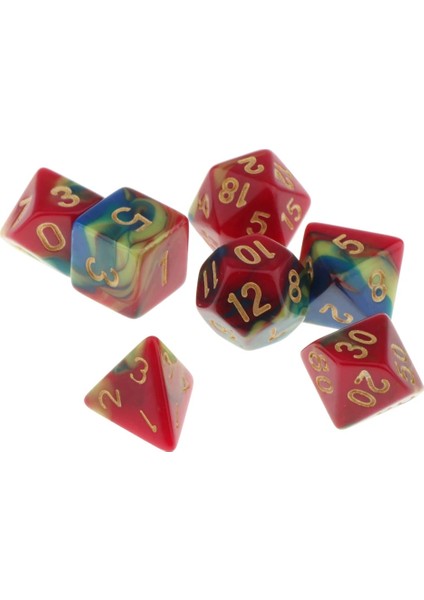 Kırmızı Mavi Tarzı 7 Parça Çok Taraflı Yıldızlı Gökyüzü Numarası Zar Tahta Oyunu Parti Ktv Için Dnd Rpg Mtg Masa Oyunu Zar Seti D4 D6 D8 D10 D12 D20 (Yurt Dışından)