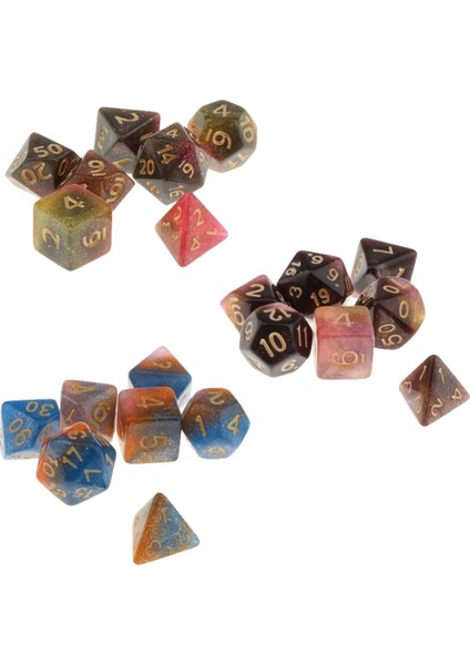 Kırmızı Mavi Tarzı 7 Parça Çok Taraflı Yıldızlı Gökyüzü Numarası Zar Tahta Oyunu Parti Ktv Için Dnd Rpg Mtg Masa Oyunu Zar Seti D4 D6 D8 D10 D12 D20 (Yurt Dışından) modelleri