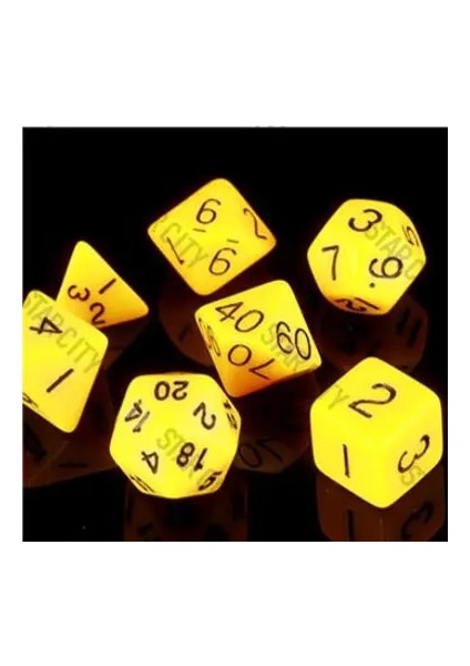 Sarı Stil 7 Adet Çok Taraflı Zar Seti D4, D6, D8, D10, D10%, D12, D20 Masa Oyunu Rpg Dungeons And Dragons Için Renkli Aksesuarlar Dnd Mtg (Yurt Dışından)