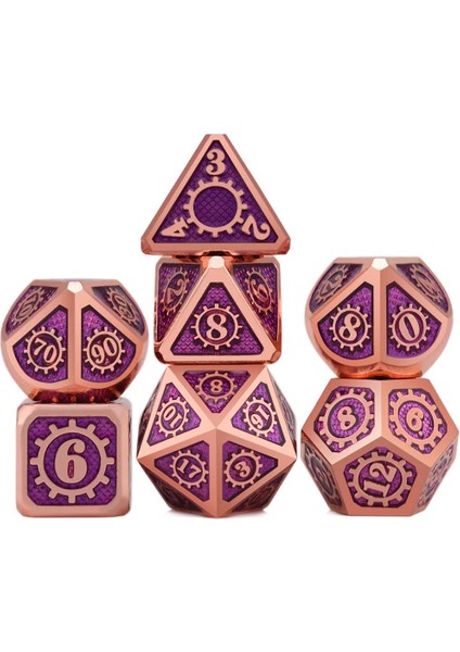 M15 Stili Dnd Masaüstü Rpg'leri Için Mekanik Zar Gameet Metal Zar, Ipli Kılıflı D4 D6 D8 D10 D% D12 D20 (Yurt Dışından)