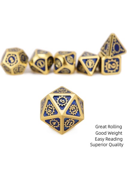 M15 Stili Dnd Masaüstü Rpg'leri Için Mekanik Zar Gameet Metal Zar, Ipli Kılıflı D4 D6 D8 D10 D% D12 D20 (Yurt Dışından) indirimleri