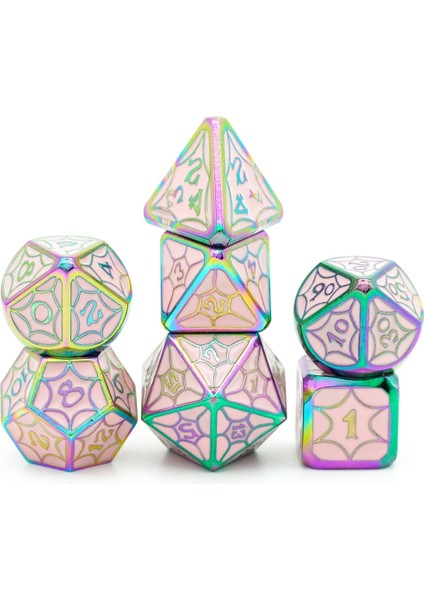Pembe Renkli Stil Cusdie Galaxy Metal D&d Zar, Metal Dnd Zar, Çokyüzlü Metal Zar Seti, Rol Yapma Oyunu Için Mtg Pathfinder (Yurt Dışından)