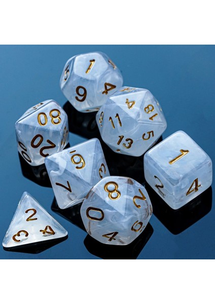 Beyaz Stil Poludie Et Dnd Zar Seti Girdap Altın Yazı Tipi Çokyüzlü Zar D4 D6 D8 D10 D% D12 D20 Rol Yapma Oyunu Için Rpg Mtg D&d (Yurt Dışından)