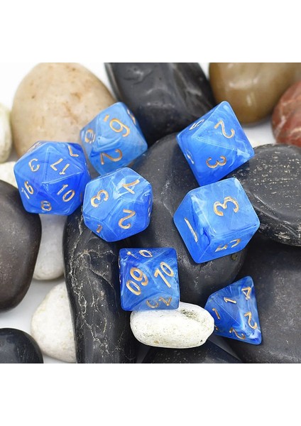 Beyaz Stil Poludie Et Dnd Zar Seti Girdap Altın Yazı Tipi Çokyüzlü Zar D4 D6 D8 D10 D% D12 D20 Rol Yapma Oyunu Için Rpg Mtg D&d (Yurt Dışından) fırsatları