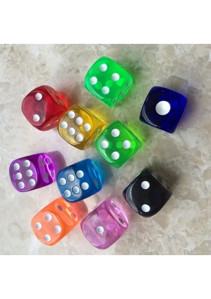 No 3 Tarzı Lot Fileto Köşe Zar Seti Clubpartyaile Oyunları Için Renkli Şeffaf Akrilik Zar (Yurt Dışından) modelleri