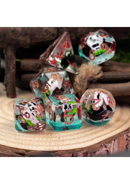 Bambu Tarzı Panda Et Animal Dnd Zar D&d Zar Seti D4 D6 D8 D10 D% D12 D20 Çokyüzlü Oyunlar Zar Seti Masa Oyunları Için Mtg Rpg (Yurt Dışından)