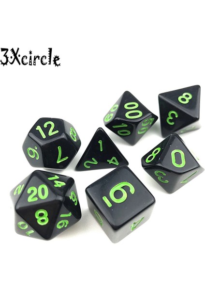 Mor Tarzı Mavi Mürekkepli Siyah Renkli Opak Zar Seti D4,D6,D8,D10,D10%,D12,D20 Çokyüzlü Zarlar Dnd Rpg Masa Oyunu (Yurt Dışından) fiyatları