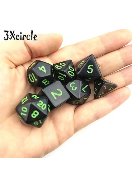 Mor Tarzı Mavi Mürekkepli Siyah Renkli Opak Zar Seti D4,D6,D8,D10,D10%,D12,D20 Çokyüzlü Zarlar Dnd Rpg Masa Oyunu (Yurt Dışından) modelleri