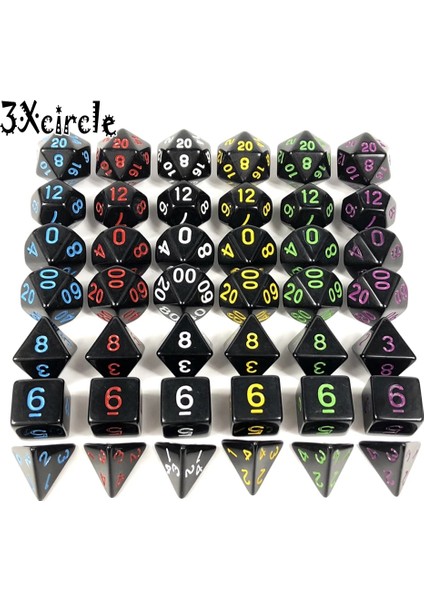Mor Tarzı Mavi Mürekkepli Siyah Renkli Opak Zar Seti D4,D6,D8,D10,D10%,D12,D20 Çokyüzlü Zarlar Dnd Rpg Masa Oyunu (Yurt Dışından) indirimleri