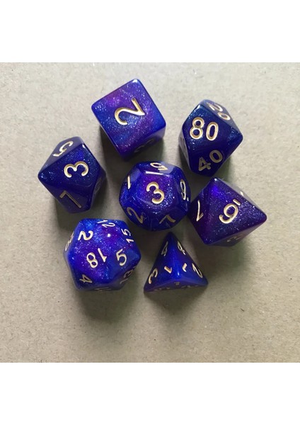 SZ-0004-4 Stilleri Et Yıldızlı Gökyüzü Renkli Çok Yüzlü Zar Seti Rol Oynama Için Çokyüzlü Zar Masa Oyunu Rpg Dungeons And Dragons Dnd Mtg (Yurt Dışından)