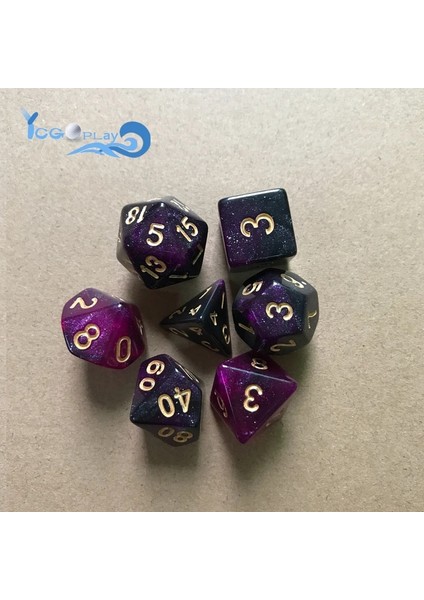 SZ-0004-4 Stilleri Et Yıldızlı Gökyüzü Renkli Çok Yüzlü Zar Seti Rol Oynama Için Çokyüzlü Zar Masa Oyunu Rpg Dungeons And Dragons Dnd Mtg (Yurt Dışından)