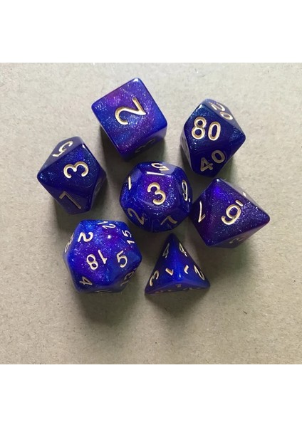 SZ-0004-4 Stilleri Et Yıldızlı Gökyüzü Renkli Çok Yüzlü Zar Seti Rol Oynama Için Çokyüzlü Zar Masa Oyunu Rpg Dungeons And Dragons Dnd Mtg (Yurt Dışından)