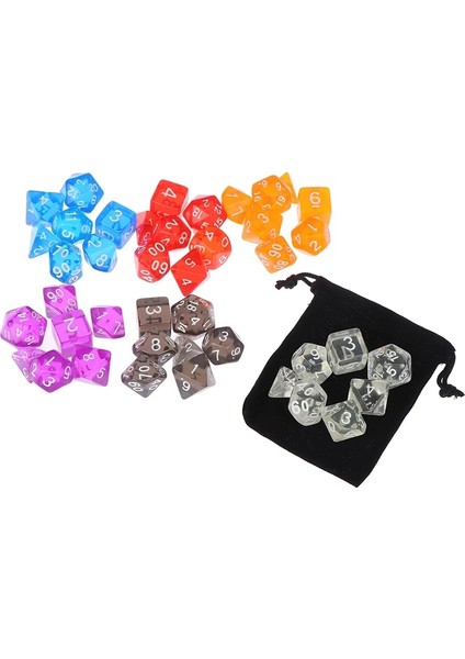 Mc Stili Masa Oyunları Için Çokyüzlü Zar Seti Rpg Mtg D4 D6 D8 D10 D% D12 D20 Seçim Için 6 Renk (Yurt Dışından)