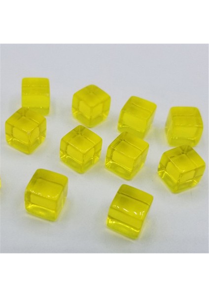 Sarı Stil Et Ransparent Renkli Kristal Küpler Blokları Boş D6 Zar Satranç Parçası, Bulmaca Tahta Oyunları Için Sağ Açılı Elek ile (Yurt Dışından)