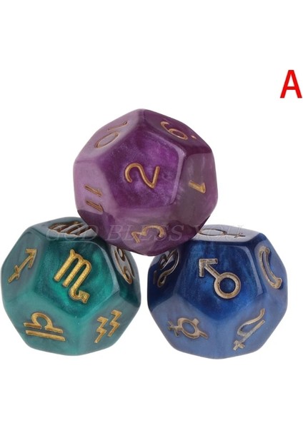 Bir Stil 3 Adet Renkli Reçine Zar Astroloji Tarot Takımyıldızı Kehanet Sıcak Satış (Yurt Dışından) modelleri