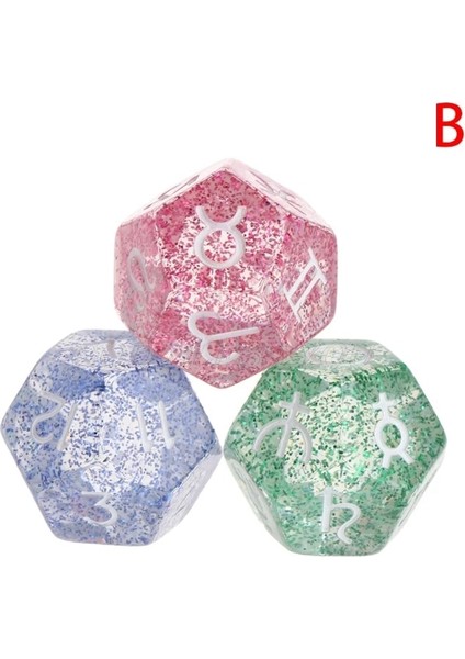 Bir Stil 3 Adet Renkli Reçine Zar Astroloji Tarot Takımyıldızı Kehanet Sıcak Satış (Yurt Dışından) fırsatları