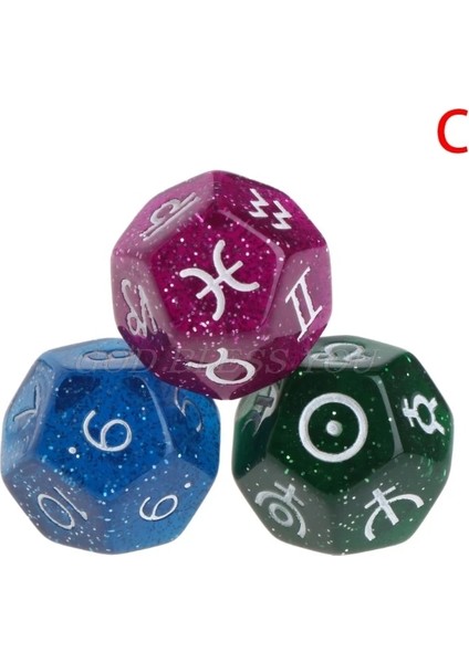 Bir Stil 3 Adet Renkli Reçine Zar Astroloji Tarot Takımyıldızı Kehanet Sıcak Satış (Yurt Dışından) indirimleri