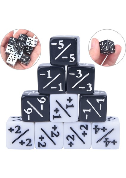 Yüksek Li 10X Zar Sayaçları Masa Oyunu Komik Zarlar Için 5 Pozitif +1+1 ve 5 Negatif (Yurt Dışından)