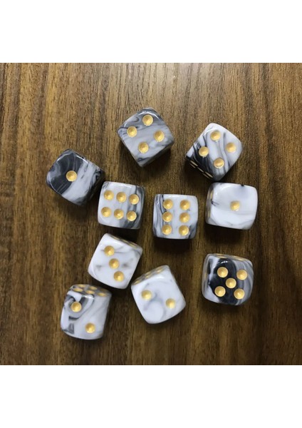 No.6 Tarzı Et Yuvarlak Köşe Inci Mücevher Zar 6 Taraflı Zar Oynama Masa Tahtası Bar Oyunları Parti Komik Araçlar Eğlence Malzemeleri (Yurt Dışından)