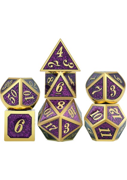 NO.410 Stili Dnd Metal Zar Rpg Mtg Italik Yazı Tipi Kese Dahil Çeşitli Renkler D4 D6 D8 D10 D12 D20 (Yurt Dışından)