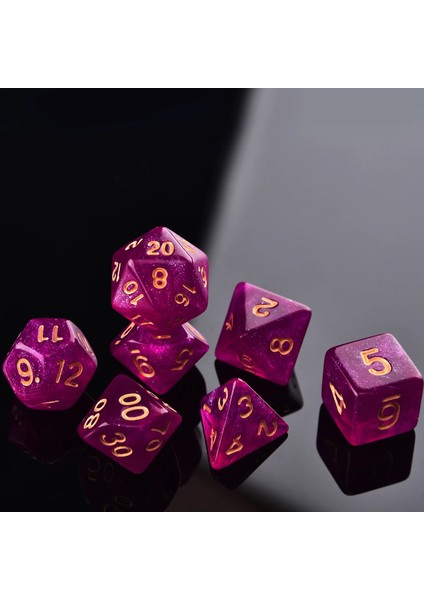 Sarı Stil Star Shine Glitter Sparkles Çokyüzlü Zar Seti D4 D6 D8 D10 D% D12 D20 Trpg Dnd Oyunu Için (Yurt Dışından) indirimleri