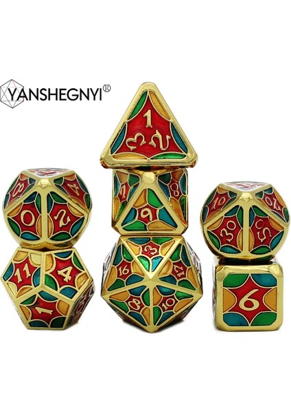 NO.238 Tarzı 2020 Yeni Dnd Metal Zar Rpg Mtg Zar Masa Üstü Rpg'ler Için Zar Kılıfı Dahil Oyun D4 D6 D8 D10 D% D12 D20 Set Çokyüzlü Zar (Yurt Dışından) fiyatları