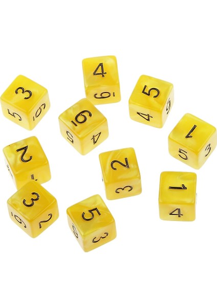 Sarı 16MM Tarzı Zar Trpg D&d Rol Yapma Oyunları Çok Taraflı D6 D10 D12 D20 Zar (Yurt Dışından)