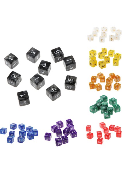 Sarı 16MM Tarzı Zar Trpg D&d Rol Yapma Oyunları Çok Taraflı D6 D10 D12 D20 Zar (Yurt Dışından)