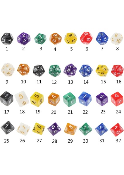 Sarı 16MM Tarzı Zar Trpg D&d Rol Yapma Oyunları Çok Taraflı D6 D10 D12 D20 Zar (Yurt Dışından)