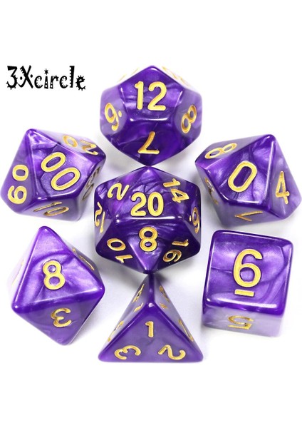 Mor Altın Mürekkep Stili D4, D6, D8, D10, D12, D20 ile Pearlize Efekt Çokyüzlü Zar Seti, Rpg Dnd Masa Oyunu Için, Hediye Olarak (Yurt Dışından)