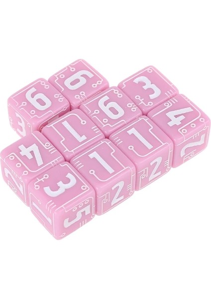 Pembe Tarzı Et 6-Taraflı Çizgi Zar Boncukları Çoklu Renklerde Mevcuttur Masaüstü Masa Tahtası Rol Yapma Oyunları 15MM (Yurt Dışından)