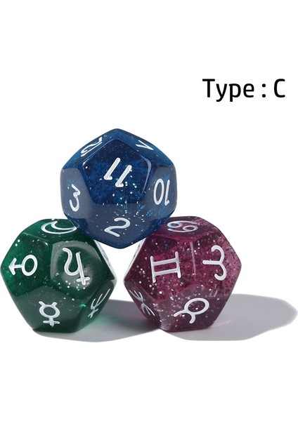 C Stili Et 2 x 2 cm 12 Taraflı Astroloji Takımyıldızı Kehanet Zar Astrologlar Yaratıcı Masa Oyunu Moda Hediye Oyuncak Eğlence (Yurt Dışından)
