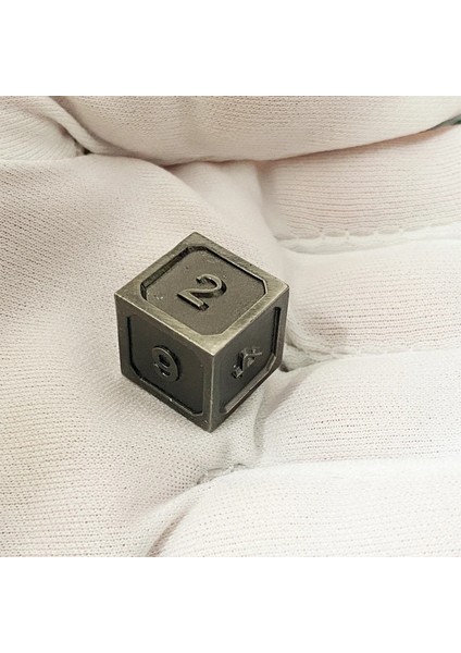 No.17 Stili 1 Adet Metal Zar D6 Polyhedron Rpg Zar 6-Taraflı Aksesuarlar Dnd Oyma Dijital Oyun Zar (Yurt Dışından)