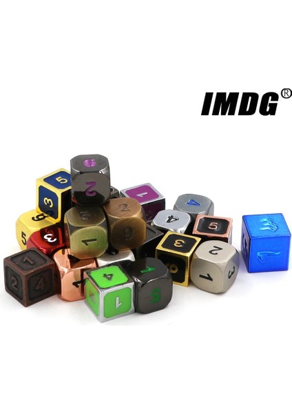 No.17 Stili 1 Adet Metal Zar D6 Polyhedron Rpg Zar 6-Taraflı Aksesuarlar Dnd Oyma Dijital Oyun Zar (Yurt Dışından)