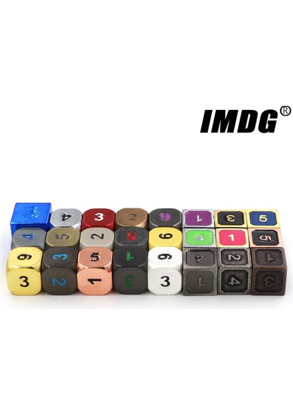 No.17 Stili 1 Adet Metal Zar D6 Polyhedron Rpg Zar 6-Taraflı Aksesuarlar Dnd Oyma Dijital Oyun Zar (Yurt Dışından)