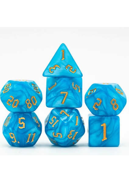 Mavi Stil Poludie Dnd Zar Seti D4~D20 Warhammer Dungeons And Dragons Için Çokyüzlü Zar Rol Yapma Tahta Oyunu Hediye Mtg Rpg D&d Zar (Yurt Dışından)