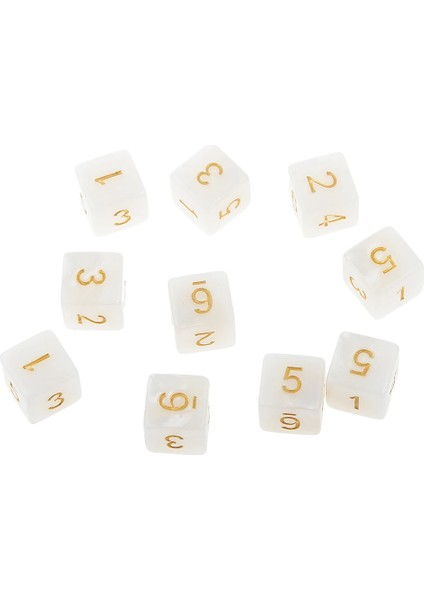 Beyaz 16MM Tarzı Zar Trpg D&d Rol Yapma Oyunları Çok Taraflı D6 D10 D12 D20 Zar (Yurt Dışından)