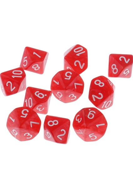 Kırmızı Stil Dungeons And Dragons Için Ded Dices Dnd Rpg Mtg Masa Oyunları D10 Dice - Seçilecek 5 Renk (Yurt Dışından)