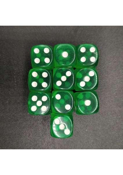 Yeşil 10 Adet Tarzı Yüksek Li Ulti Renkli Altı Taraflı Nokta D6 Oyun Oynama Zar Seti Bar Pub Kulübü Parti Masa Oyunu Için Opak Zar (Yurt Dışından)