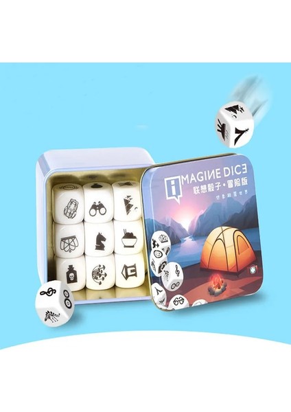 Parti Sürümü Stili Yeni Anlatma Hikayesi Zar Öğrenme Oyuncak Metal Boxbag Ingilizce Kuralları Familyparentsparty Komik Çocuklar Için Eğitim Oyuncaklar Hayal Edin (Yurt Dışından)