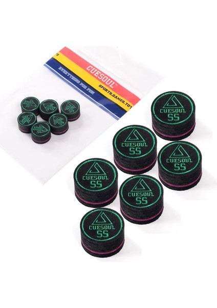 M CSPCT019 Stili Havuz Cue Için Cuesoul Layer Pigskin Cue Tips - 6 Parça, (Yurt Dışından) fırsatları