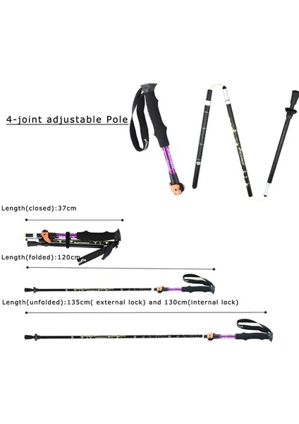 130CM Yeşil Stil 1 Adet Telescoection Ayarlanabilir Yürüyüş Trekking Yürüyüş Direği Baston Sopa Koltuk Değneği Alüminyum Alaşımlı Katlanır Baston Bastonlar (Yurt Dışından)