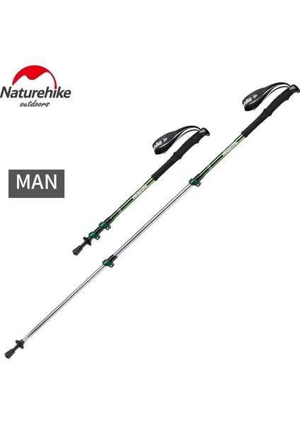 Chaoduo Shop 135CM Yeşil Stil Naturehike Alüminyum Yürüyüş Trekking Direkleri Kamp Nordic Baston Teleskop Bastonları Trekking Carbono Eva Köpük Kolu (Yurt Dışından)